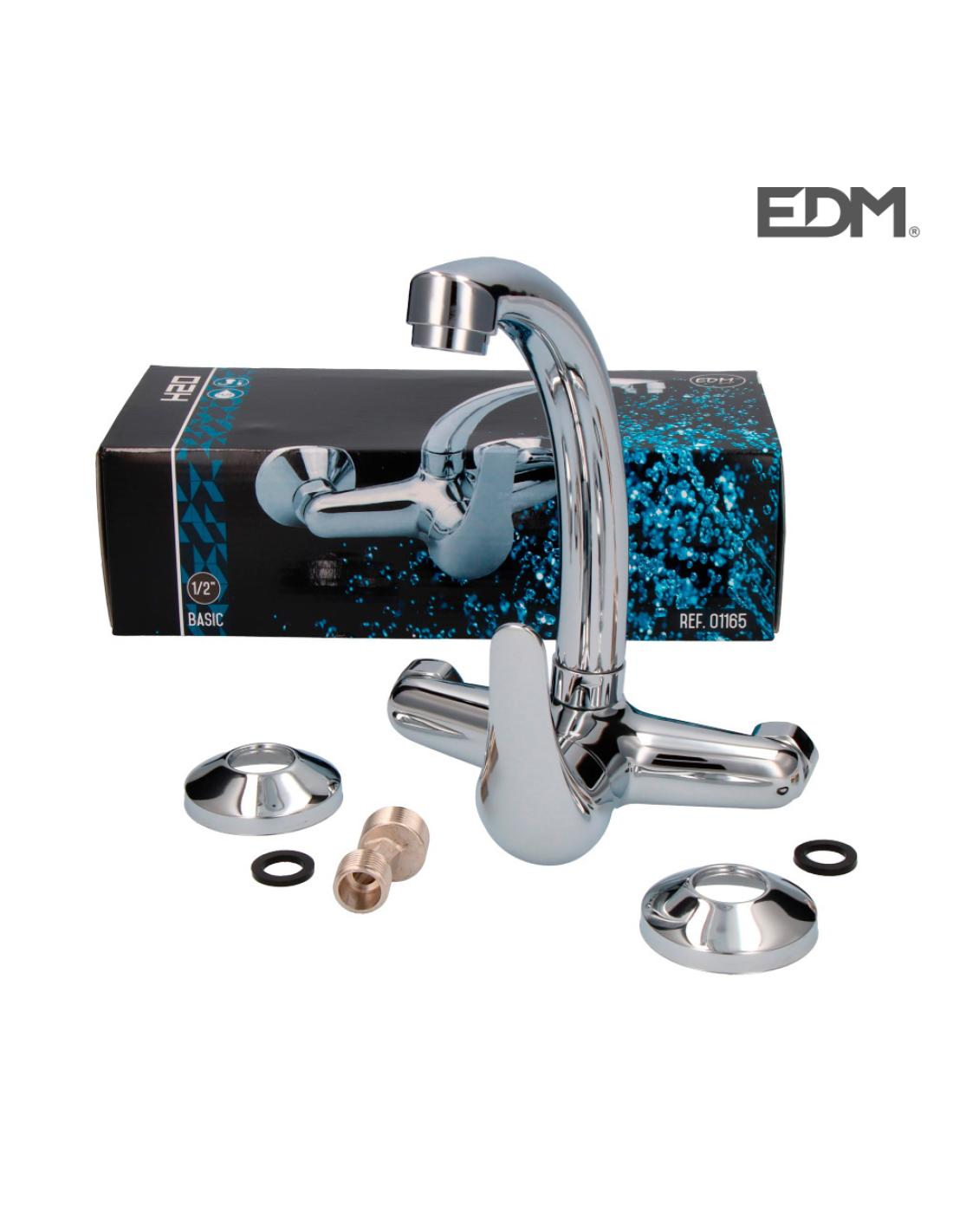 Grifo de Fregadero de Pared Cromado 3 Grifo de Fregadero de Pared Cromado – Mezclador Monomando para Cocina