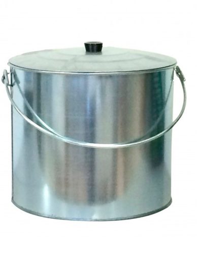 Cubo Galvanizado Con Tapa y Asa Recto